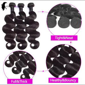 100% Raw Brazilian Body Wave Human Hair