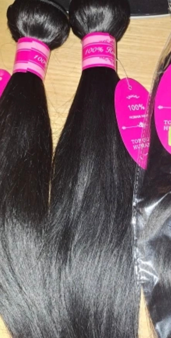 100% straight human hair bundles