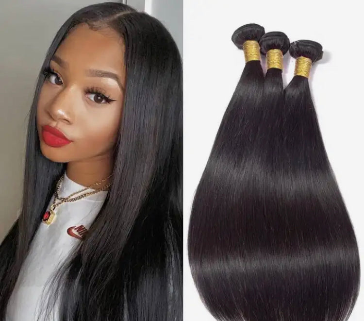 100% straight human hair bundles