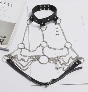 Bondage Harness chain bra
