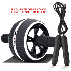 2 in 1 Ab Roller& Jump Rope Abdominal Wheel with Mat For Arm Waist Leg Exercise Gym Fitness Equipment