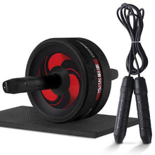 Load image into Gallery viewer, 2 in 1 Ab Roller&amp; Jump Rope Abdominal Wheel with Mat For Arm Waist Leg Exercise Gym Fitness Equipment