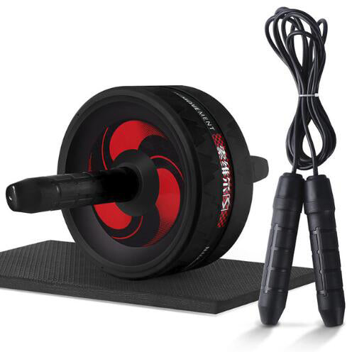 2 in 1 Ab Roller& Jump Rope Abdominal Wheel with Mat For Arm Waist Leg Exercise Gym Fitness Equipment