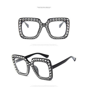 Stylish Blinged Out  Oversized Sunglasses Accessories