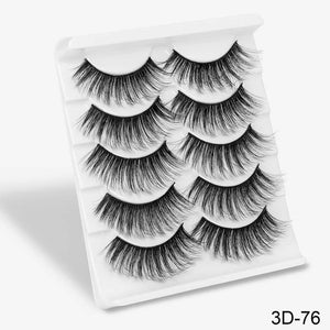 SEXYSHEEP 5Pairs 3D Mink Hair False Natural/Thick Long Wispy Eye Lashes