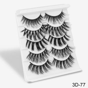 SEXYSHEEP 5Pairs 3D Mink Hair False Natural/Thick Long Wispy Eye Lashes